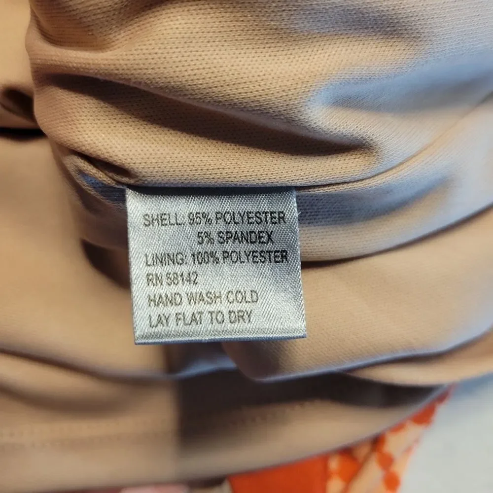 Musette Orange Design Allover Print Midi Dress NEW Women's Size 12